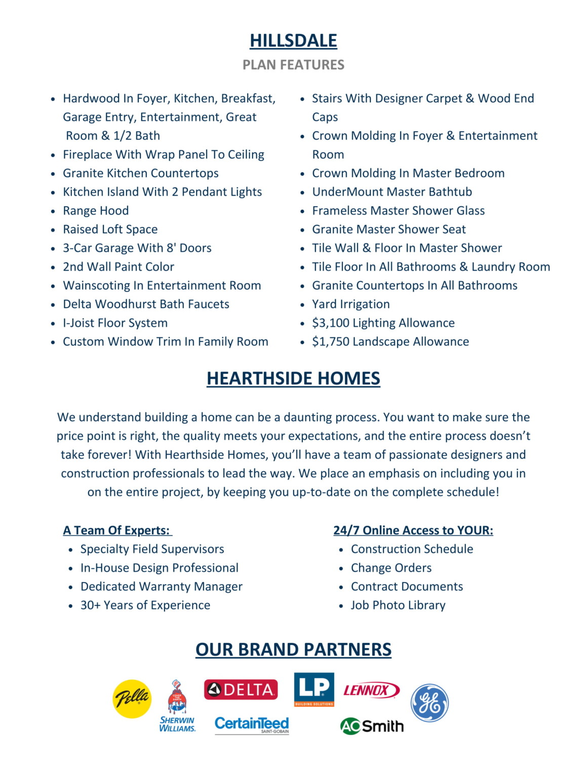 Hillsdale Craftsman Floor Plan - Features Hillsdale Craftsman Floor Plan - Features