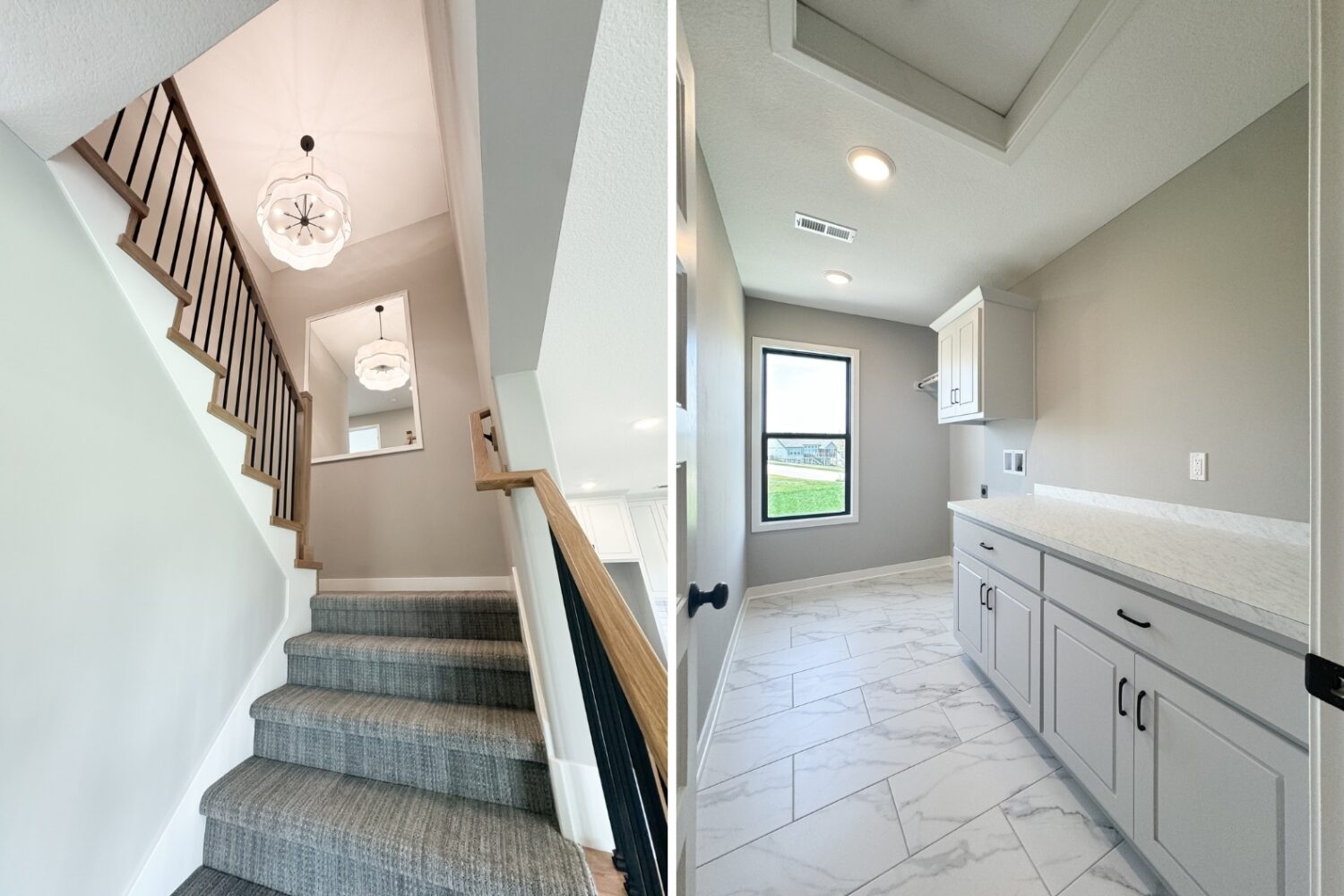 The Sycamore: A Stunning 2-Story Floor Plan in the Kansas City Northland - Staircase Staircase and laundry room.